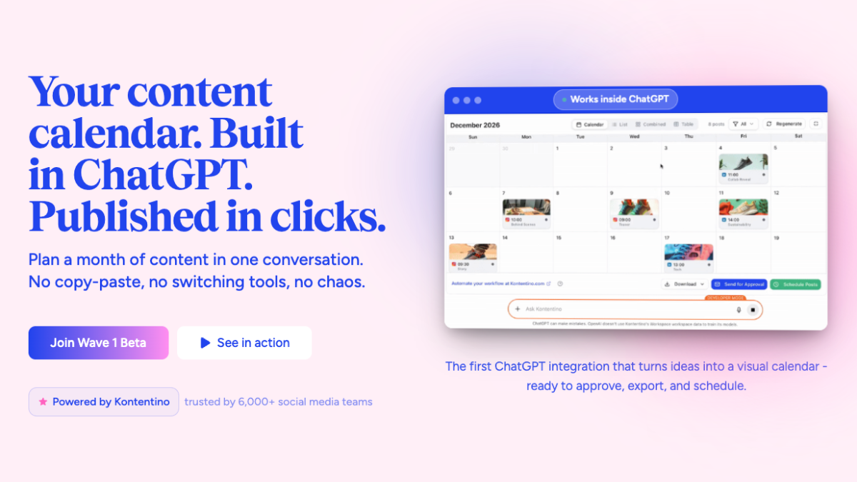 Kontentino Social Media Planner for ChatGPT logo